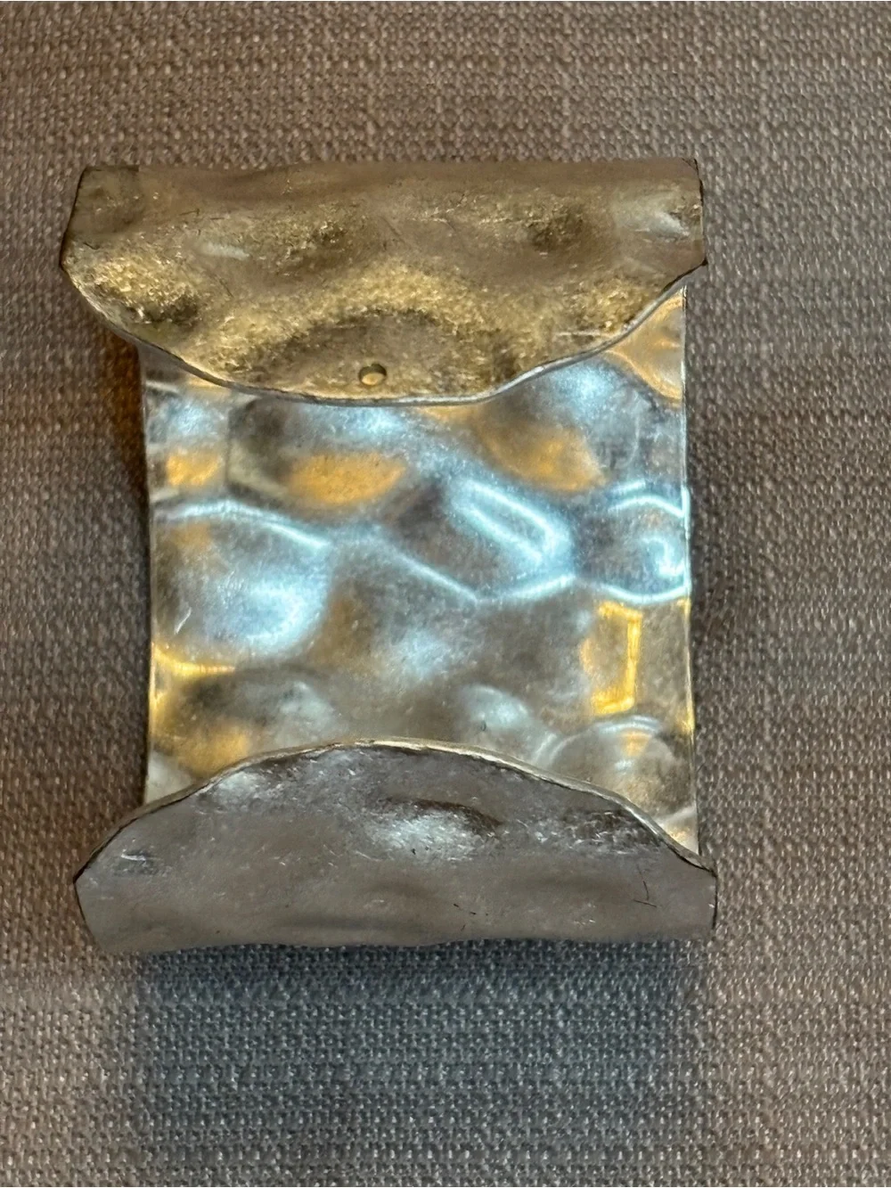 Hammered Metal Cuff Bracelet in Brushed Silver - Picture 5 of 6